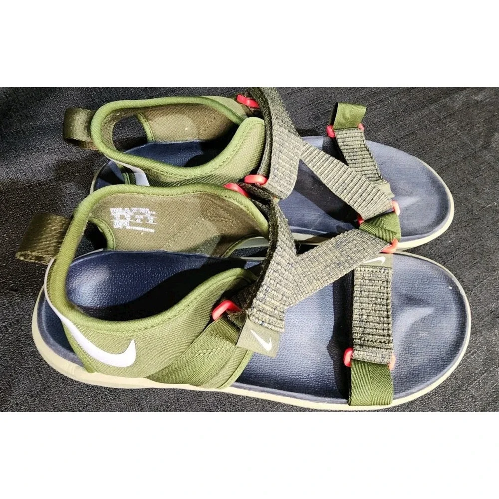 MEN`S‎ NIKE VISTA SANDAL NA SIZE 11  BOUROUGH Olive GREEN/GRAY EUC